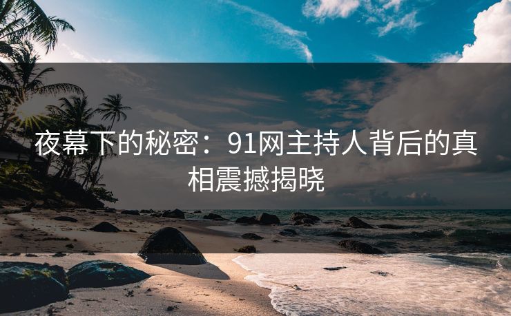 夜幕下的秘密：91网主持人背后的真相震撼揭晓