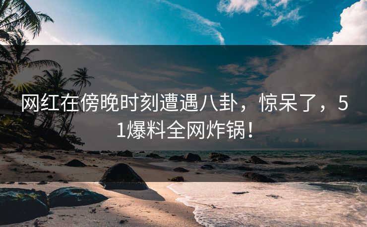 网红在傍晚时刻遭遇八卦，惊呆了，51爆料全网炸锅！