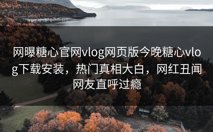 网曝糖心官网vlog网页版今晚糖心vlog下载安装，热门真相大白，网红丑闻网友直呼过瘾